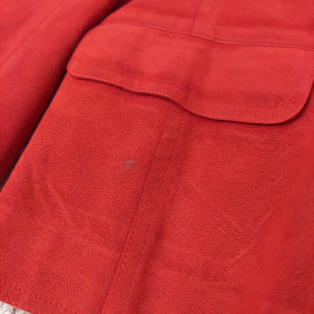 Blassport Ultra Suede Blazer Jacket Women Medium Red Long Sleeve DISCOLORED - Picture 5 of 15